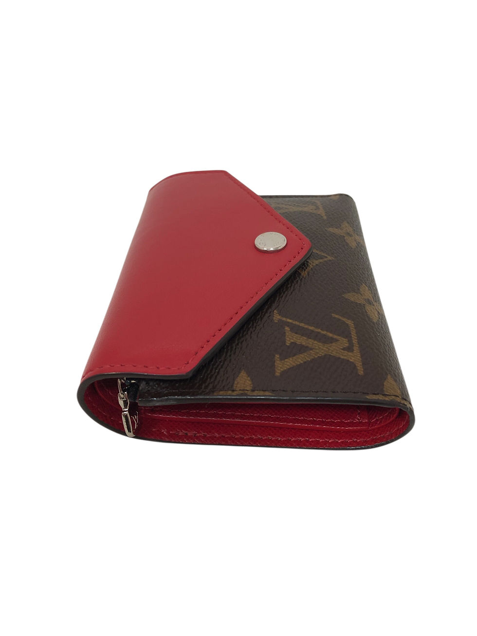 Thumbnail: Louis Vuitton Compact Victorine wallet in monogram canvas and red leather