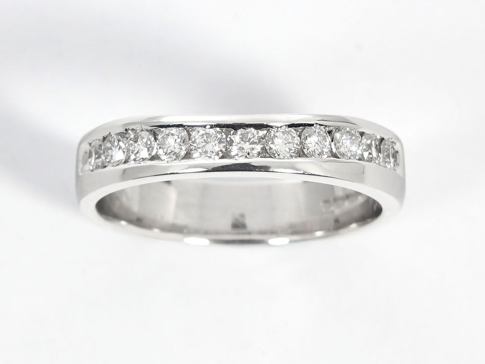Thumbnail: 18ct White Gold half Eternity Diamond Ring 0.44ct