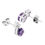 Thumbnail: 18k White Gold Amethyst & Diamond Stud Earrings