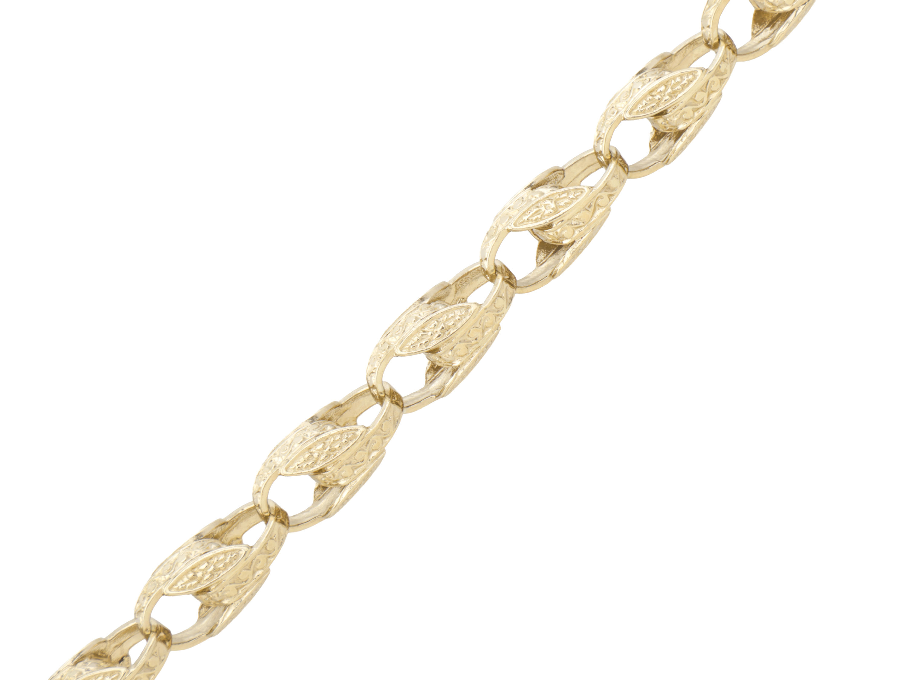 9ct Yellow Gold Patterned Tulip Necklace 77.28g
