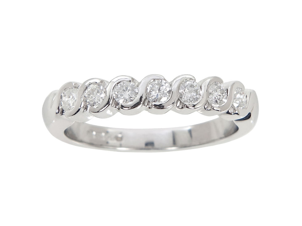 Thumbnail: 18ct White Gold Diamond Half Eternity Ring 0.45ct