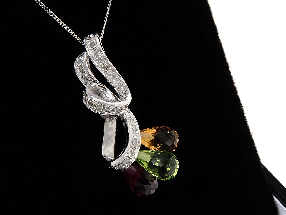 Thumbnail: 9ct White Gold & Diamond Necklace