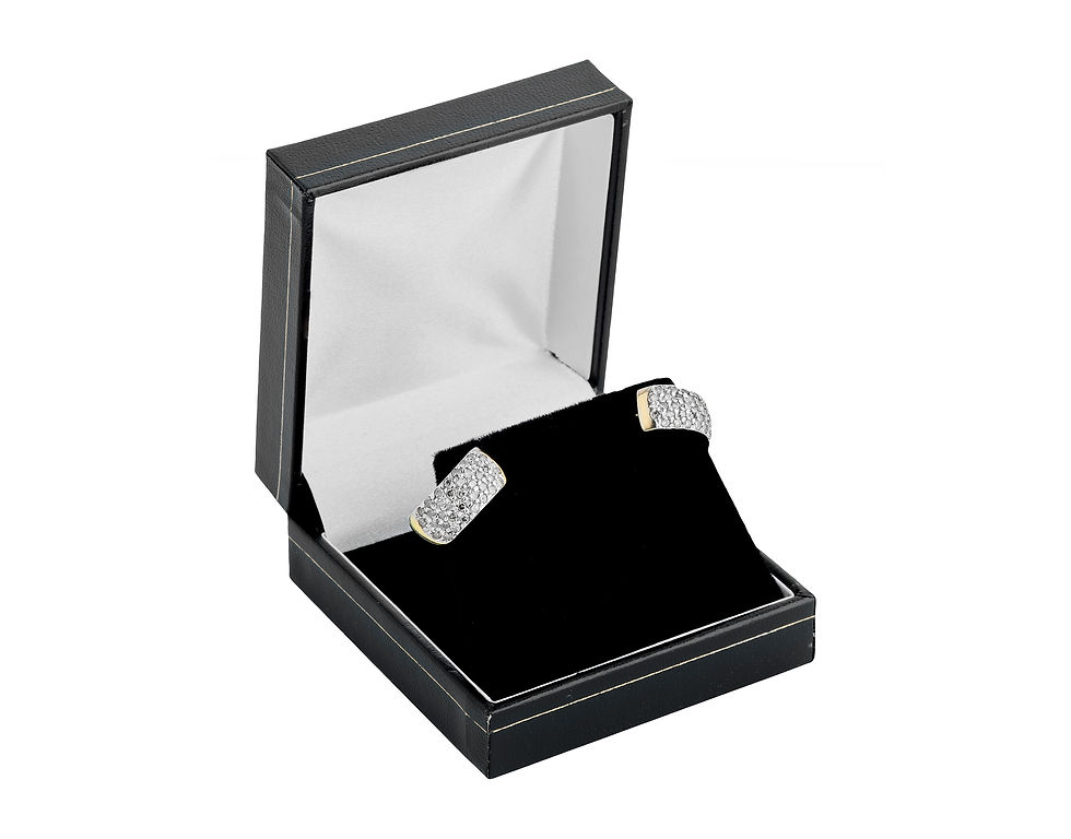 Thumbnail: 14ct Yellow Gold Diamond Cluster Hoop Earrings 