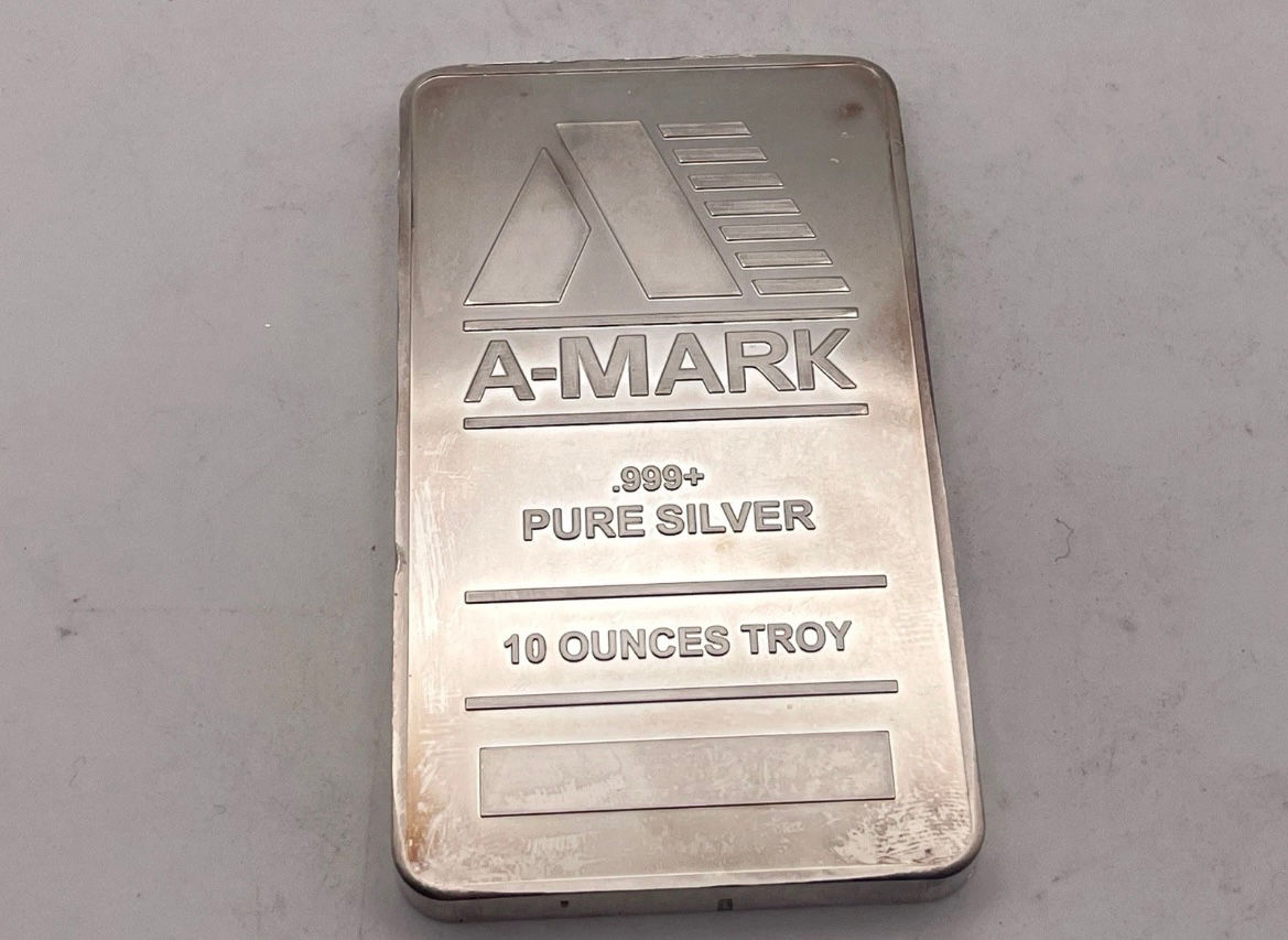 10oz Silver 999 A Mark Bullion Bar