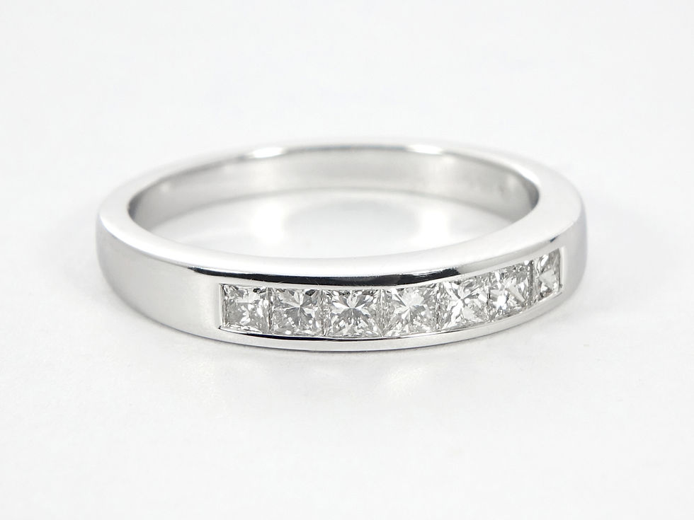 Thumbnail: 18ct White Gold Princess Cut Diamond Half Eternity Ring 0.56ct