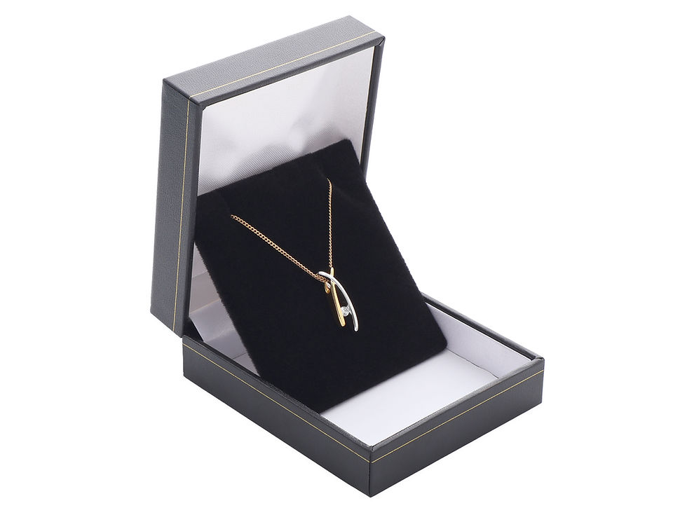 Thumbnail: 18ct White & Yellow Gold Diamond Solitaire Necklace 