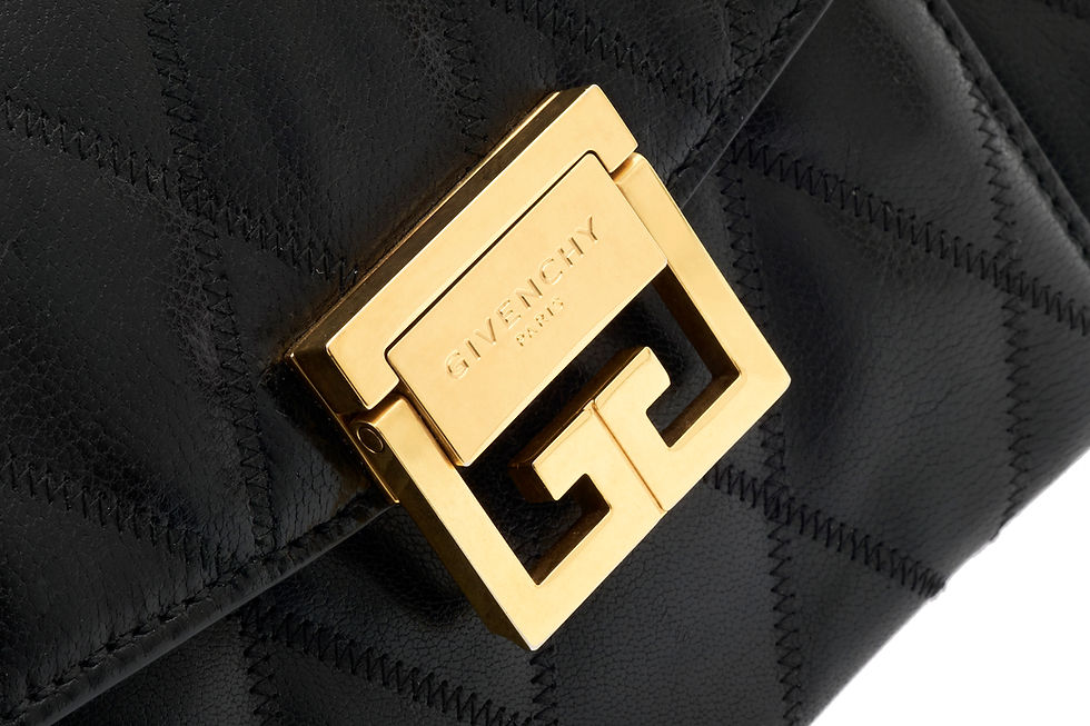 Thumbnail: Givenchy GV3 Small Leather Quilted Cross Body / Shoulder Bag in Black