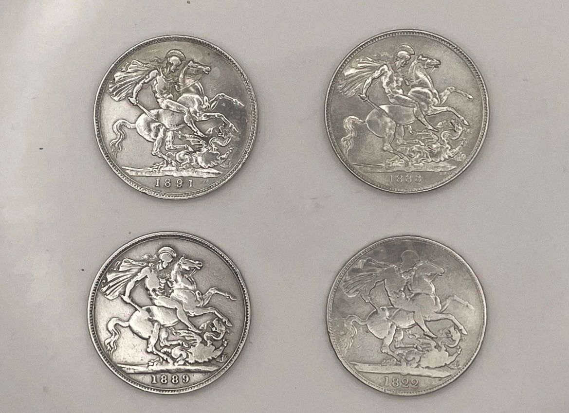4x Mixed Dates Silver Half Crowns British Coins