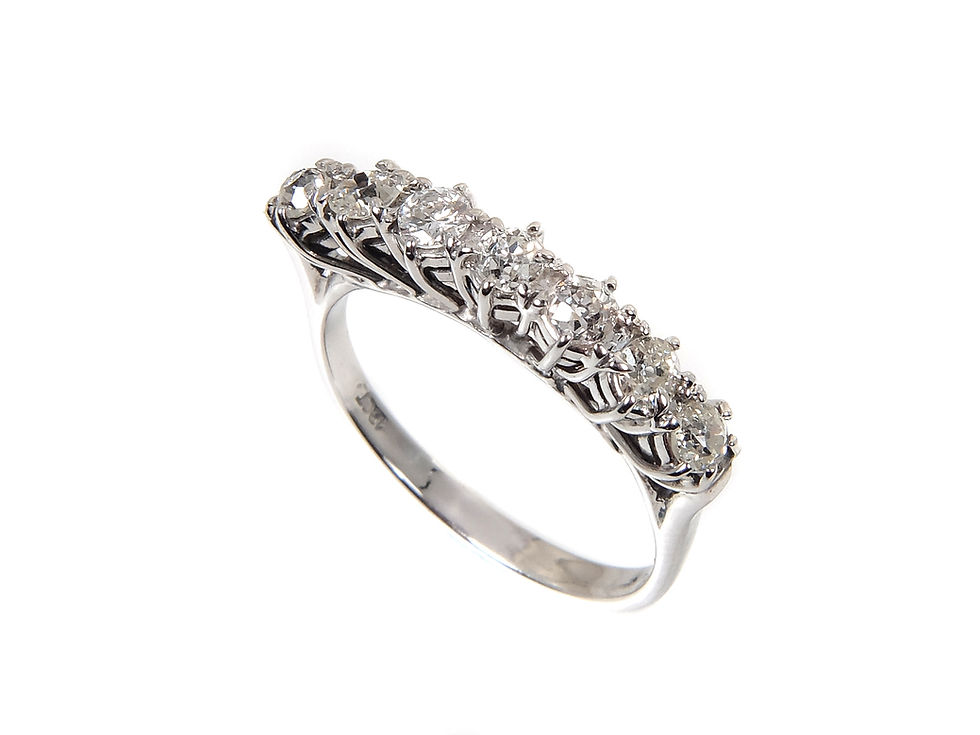 Thumbnail: 14ct White Gold Diamond Half Eternity Ring 0.63ct