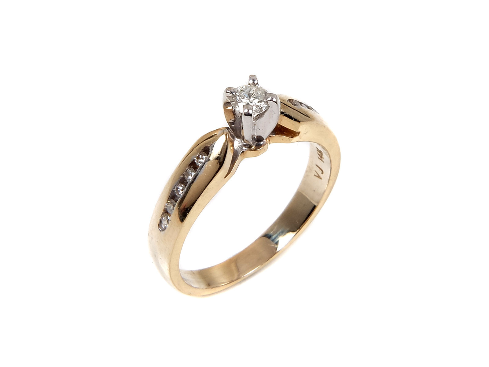 14k yellow gold diamond solitaire ring 0.25ct