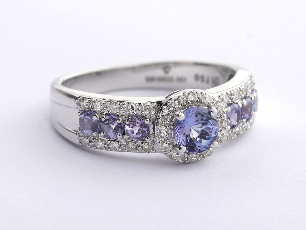 Thumbnail: 18ct White Gold Tanzanite & Diamond Ring 0.99ct