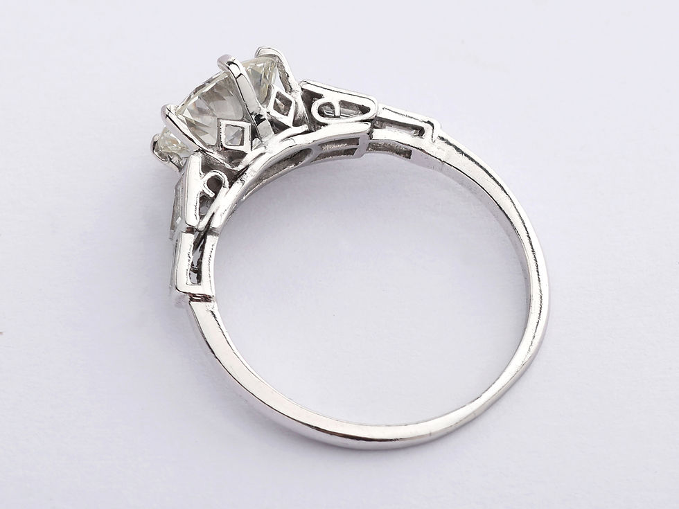 Thumbnail: Platinum Art Deco Diamond Solitaire Ring 2.36ct Total