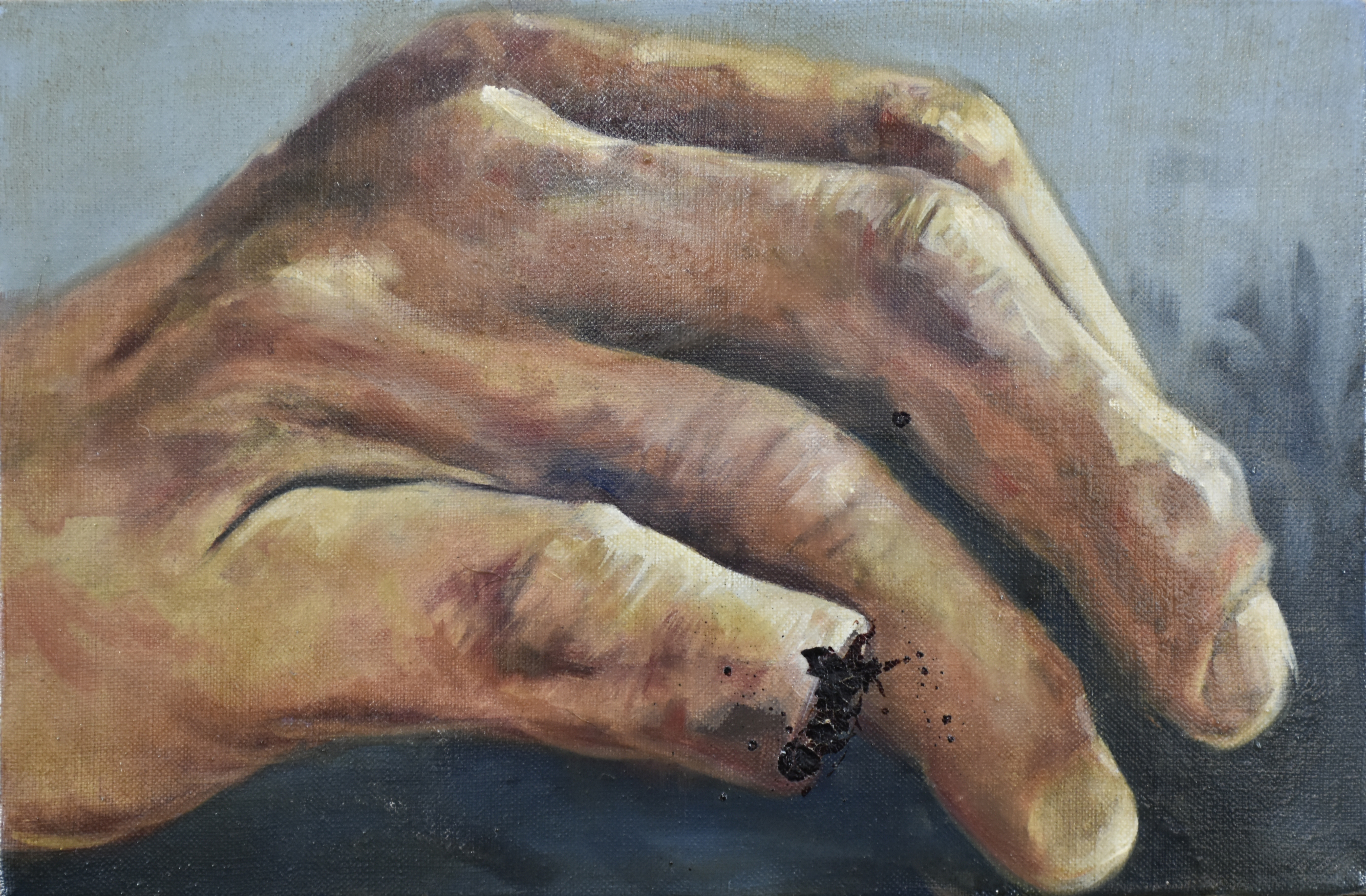 1025 yuBITsUME 2019, Huile & Sang sur lin,27x41.JPG