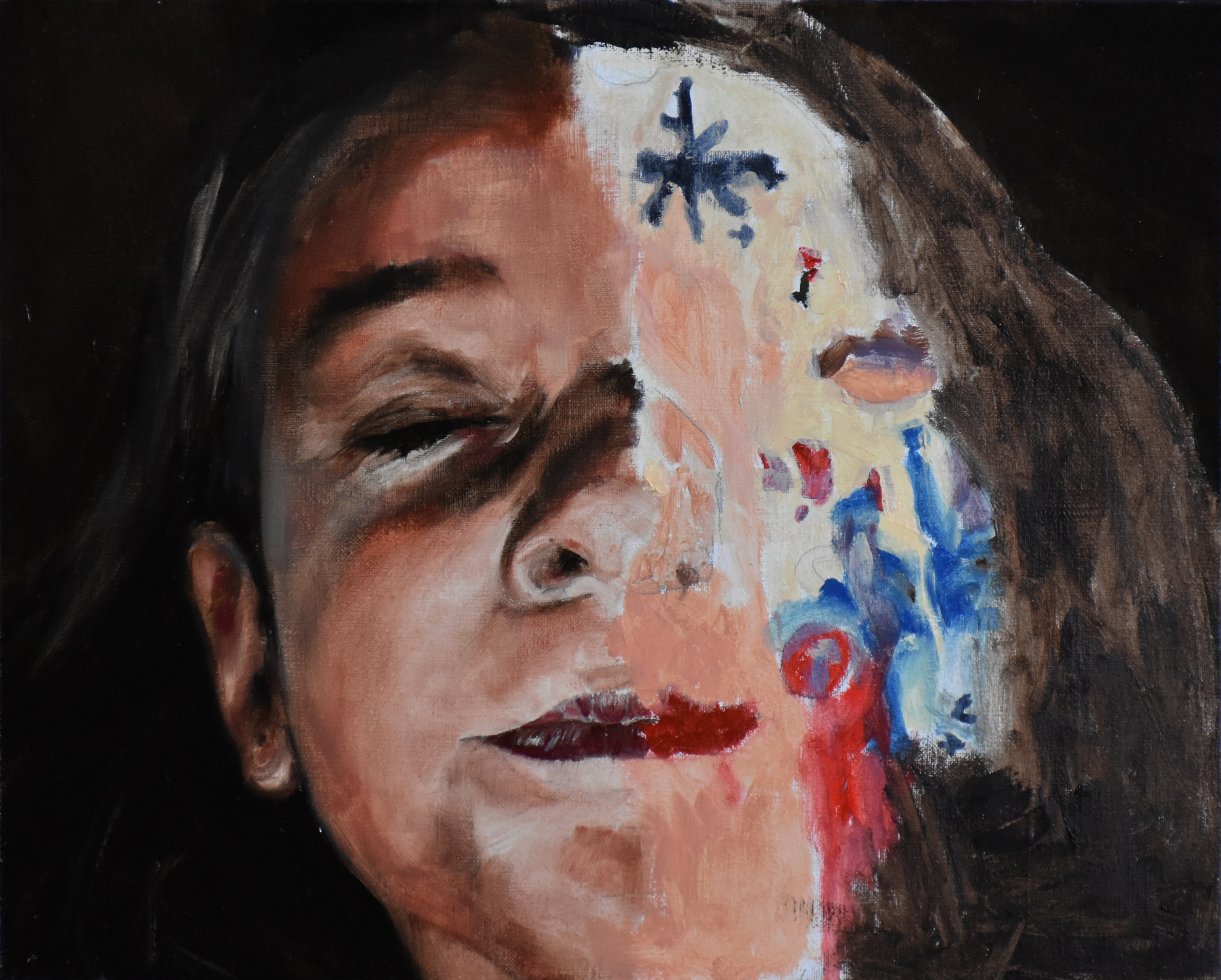 801 AVEC LAYRAL 2016, Huile sur lin, 33x41.jpg