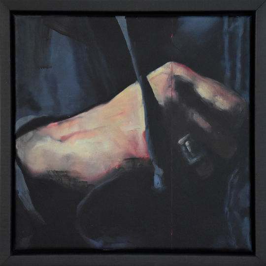 1225 O Μινώταυρος Elena D'Alessandro Layral, 2024, huile sur toile encadrée, 30x30