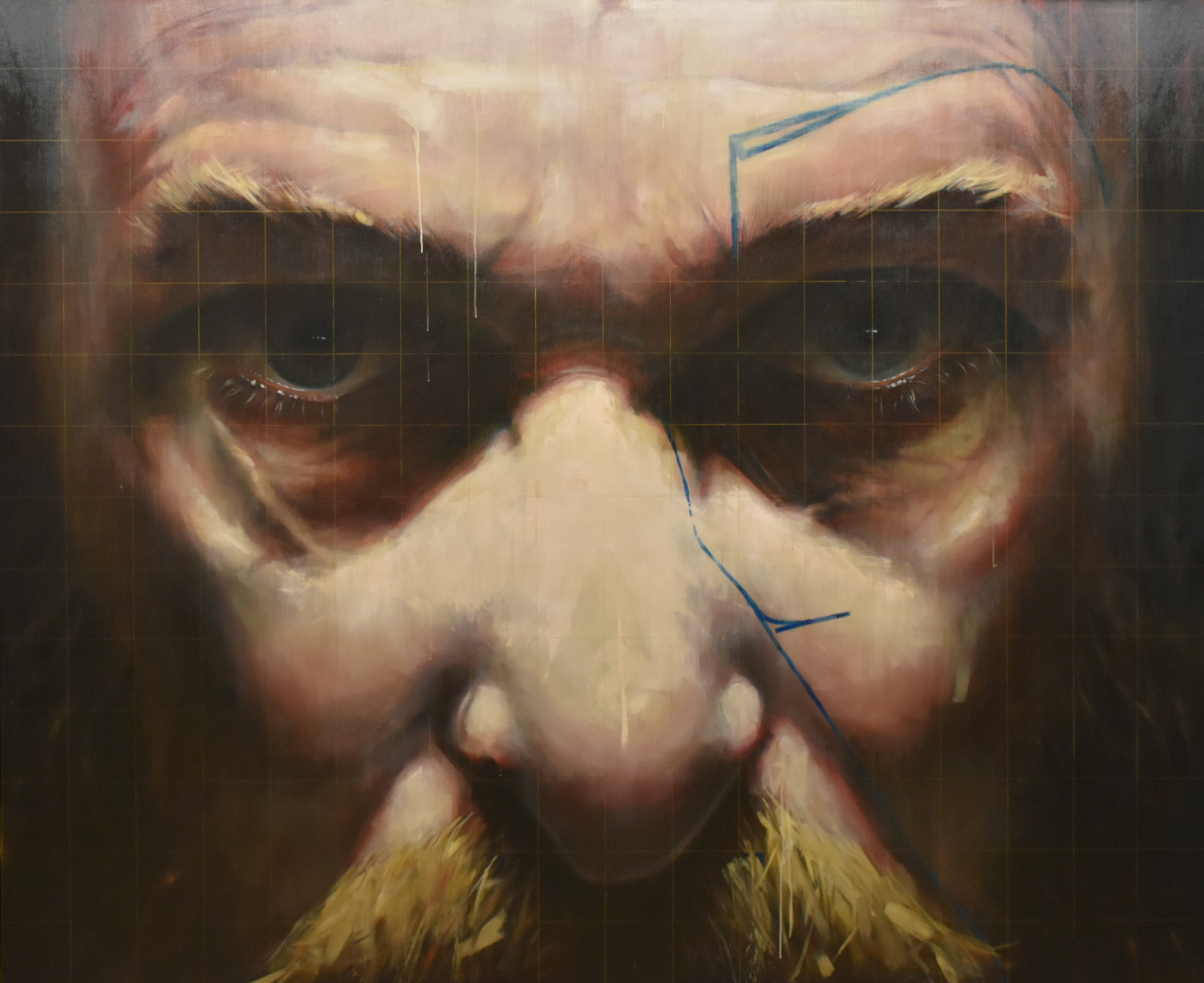 940 LOST FAiR 2017, Installation performée , Stand de tir, Huile et Fléchettes sur lin, 20