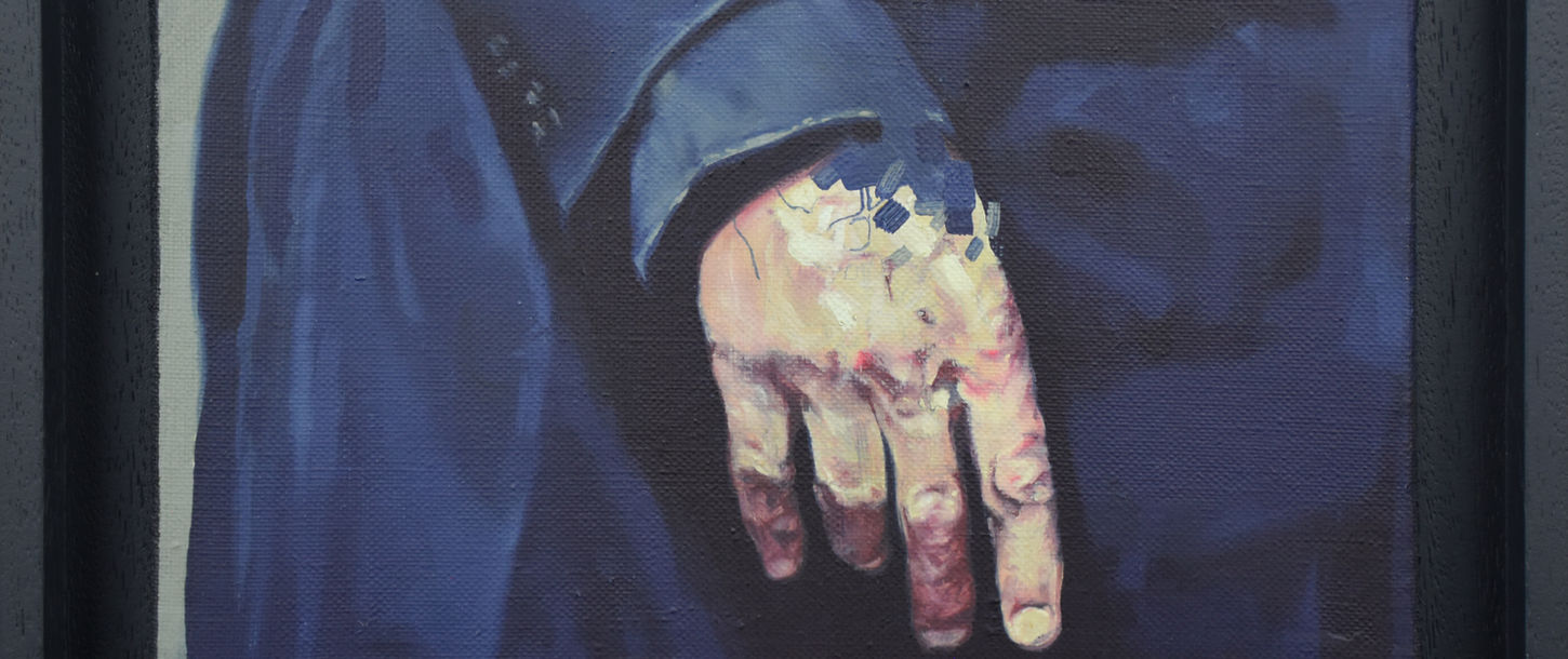 Tableau de la série O Μινώταυρος 2024, Huile sur toile, 16x27