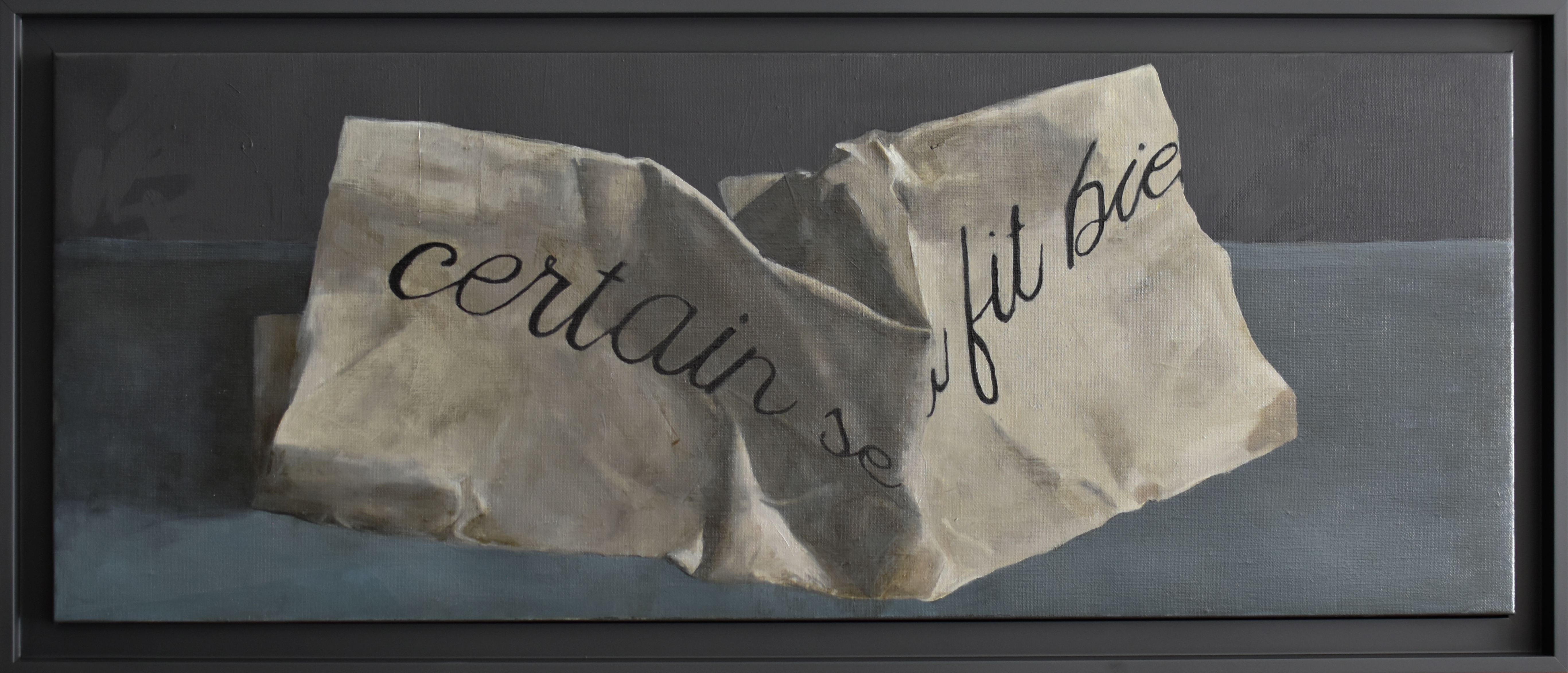 1192 loSt-It — Huile sur toile encadrée, 33x88 cm — Citation Camus : "dans un certain sens, il fit bien" (p.18) — Œuvre 45/12.000 — 2023 — Sébastien Layral D'Alessandro — Livré avec Le Mythe de Sisyphe