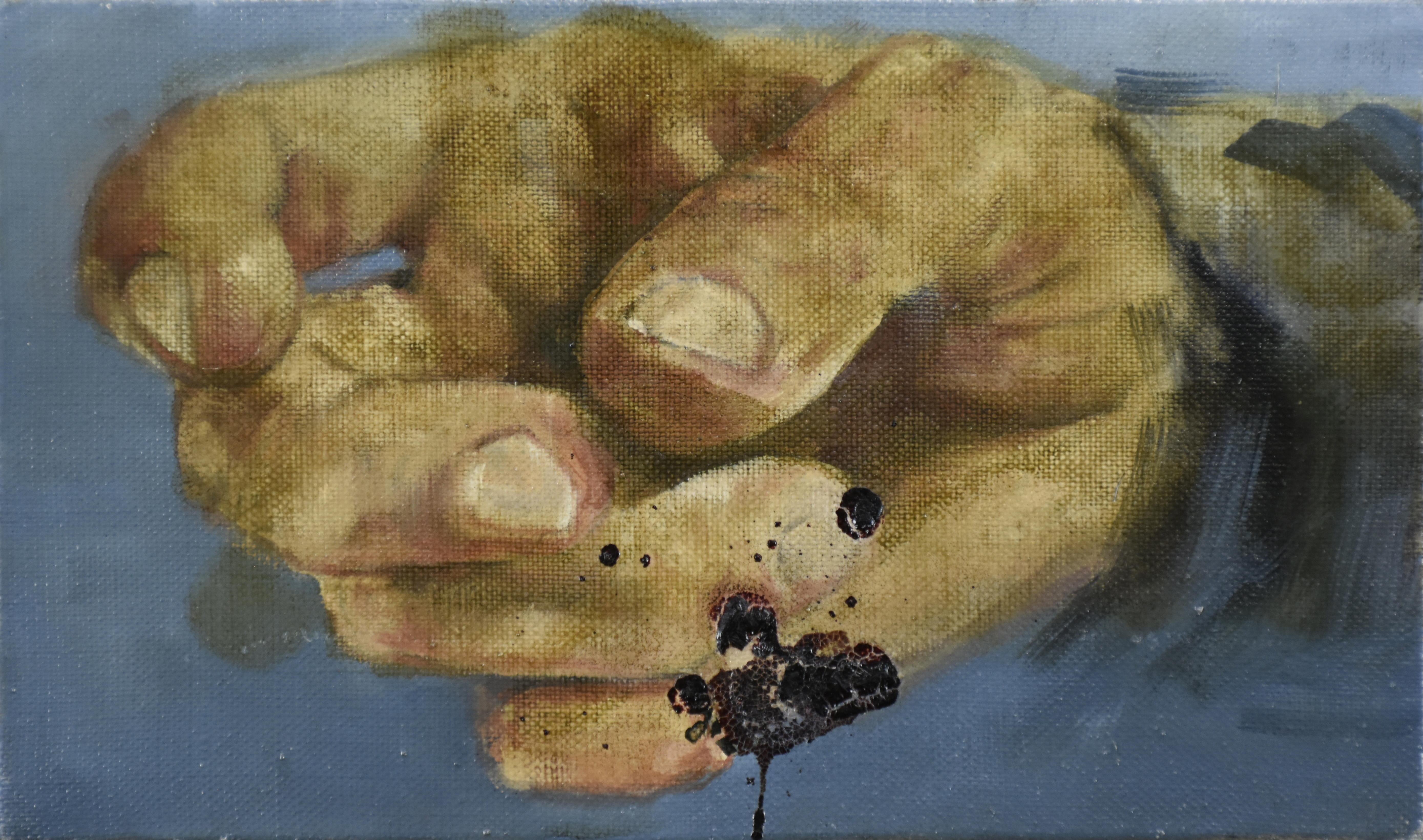 1013 yuBITsUME 2019, Huile & Sang sur lin,16x27 .JPG