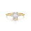 Thumbnail: Dangled Nala Dainty Diamond Yellow Gold Stacking Ring in Sterling Silver