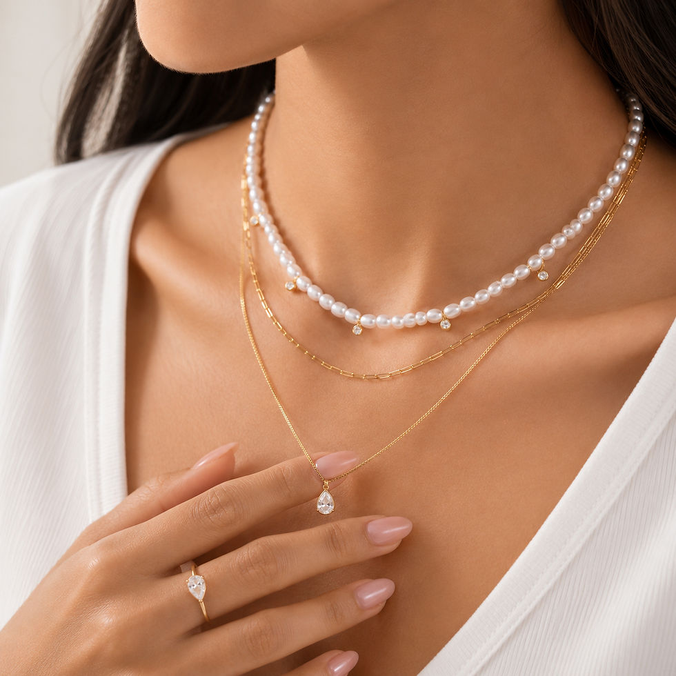 Thumbnail: Dangled Affection Layered Necklace