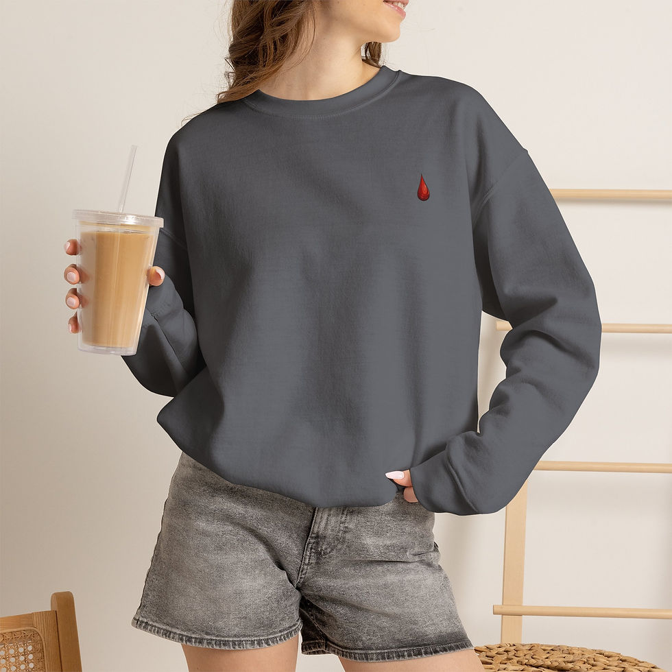 Thumbnail: Dark Painted Rose - Alice in Wonderland - Crewneck Sweatshirt