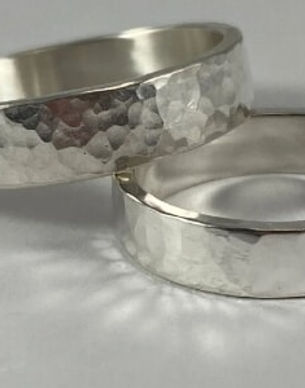 Hammered Wide Band Ring