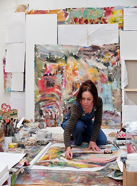 Noëlle Koning dans l'atelier