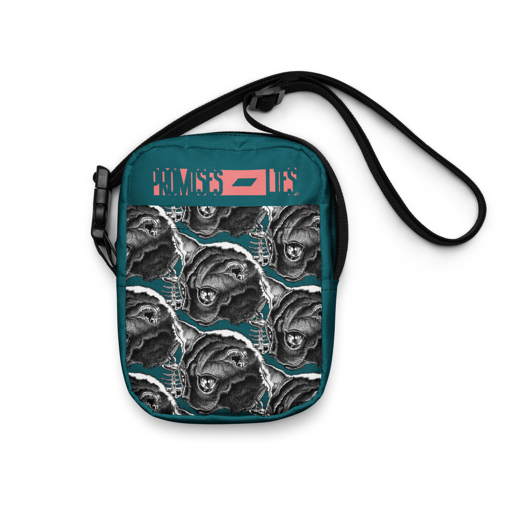 Action Cat Dark Teal Utility Crossbody Bag