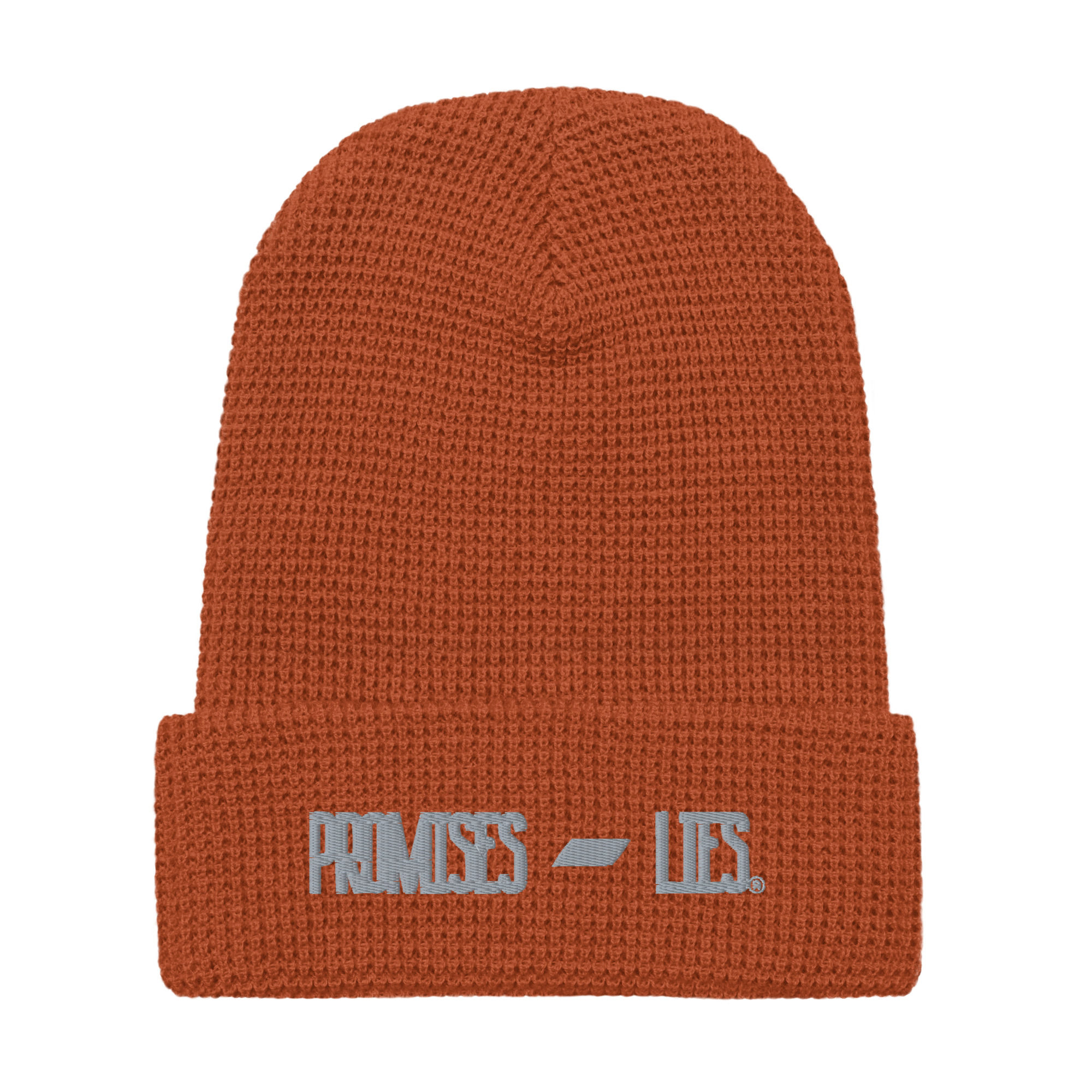 Promises and Lies Rust Waffle Beanie