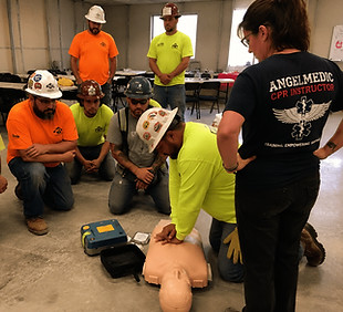 Construction safety, First Aid CPR training with Angelmedic CPR.