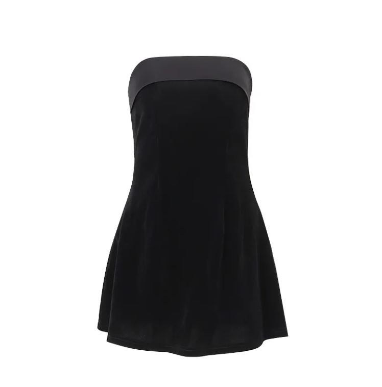 Thumbnail: Women's Clothing Fashion Girl Backless Off-neck Tube Top Dress Women