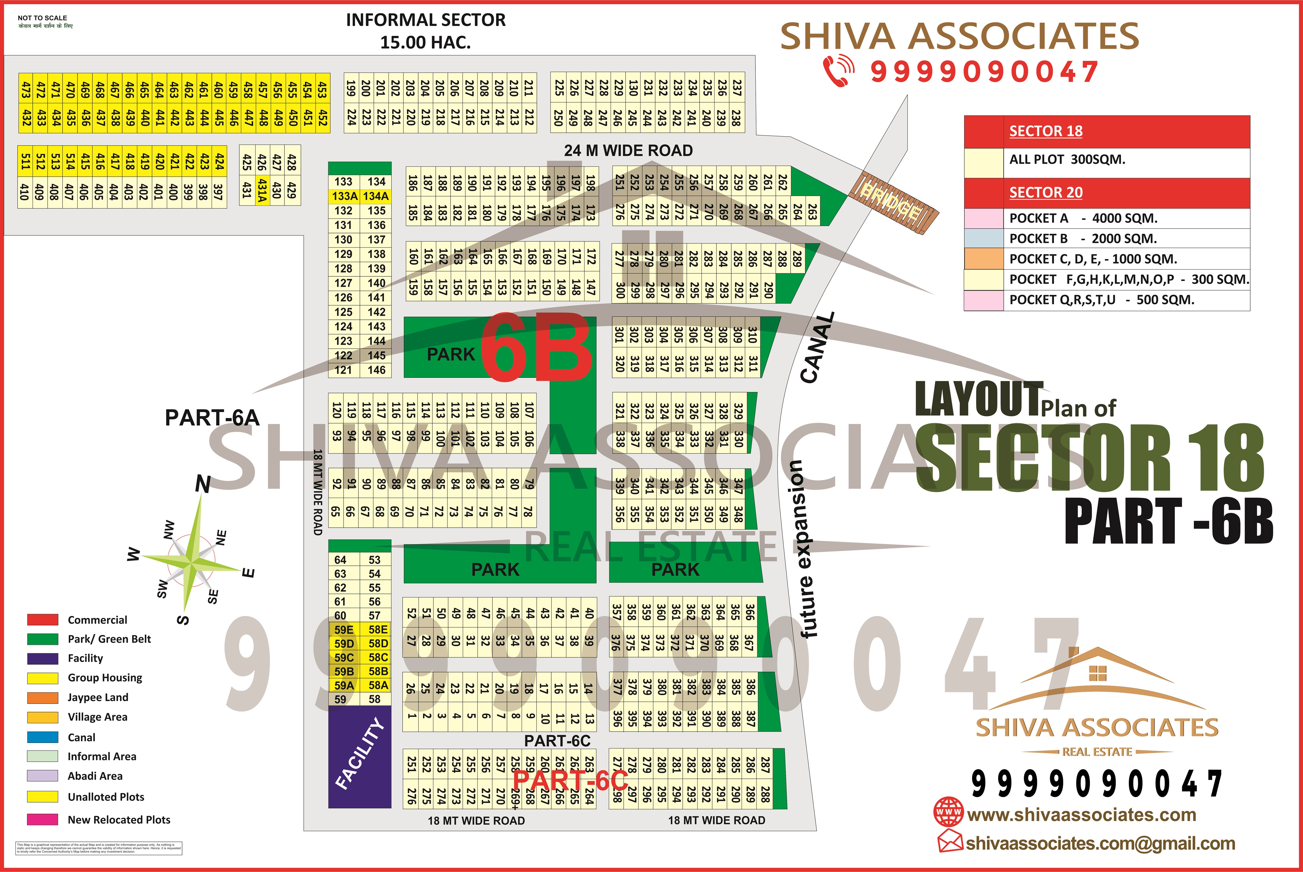 HD map of Sector-18 Part-6B, Greater Noida, India, presented by Shiva Associates.