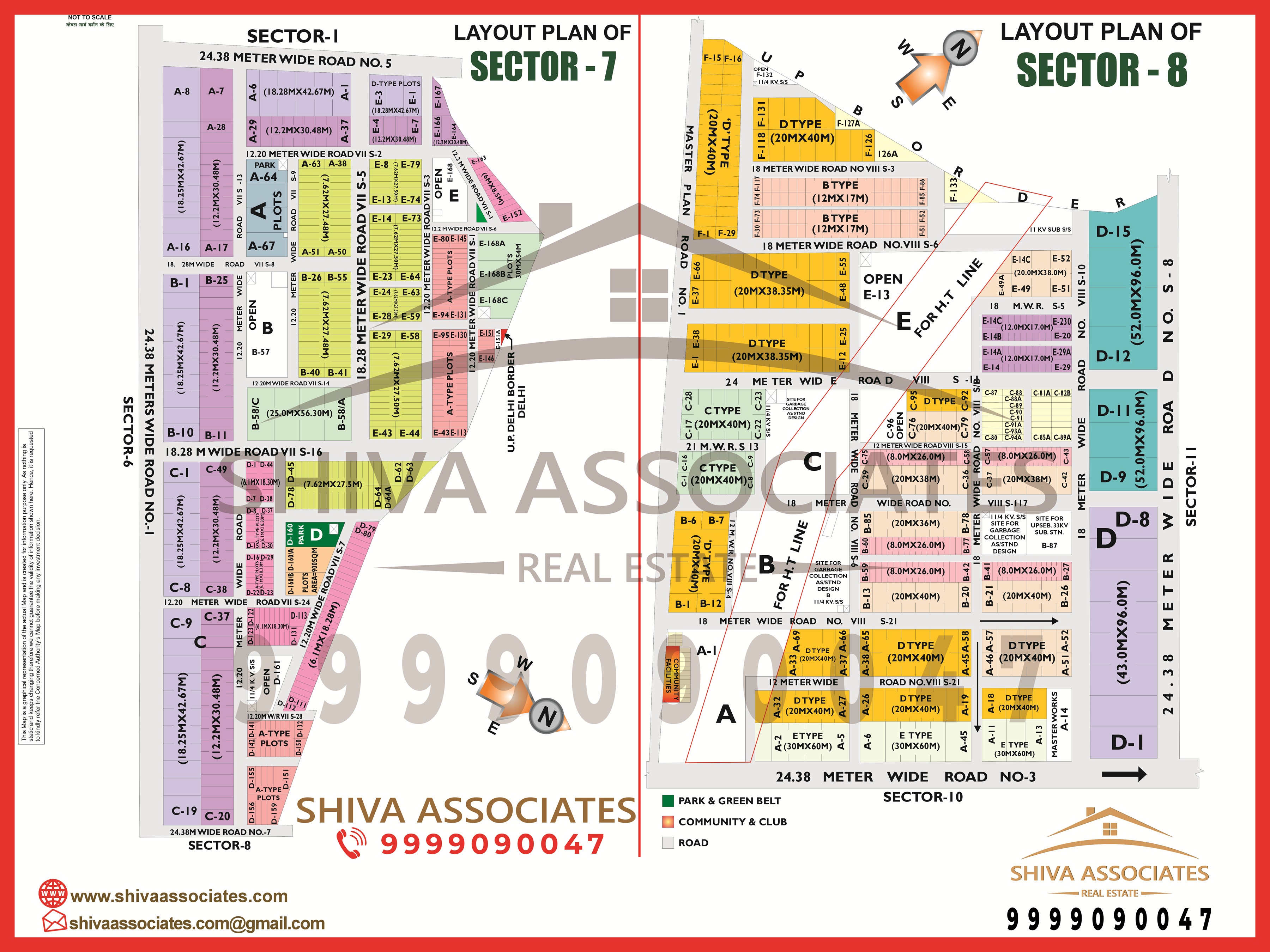 Detailed layout map of Sector 7 Noida by Shiva Associates.