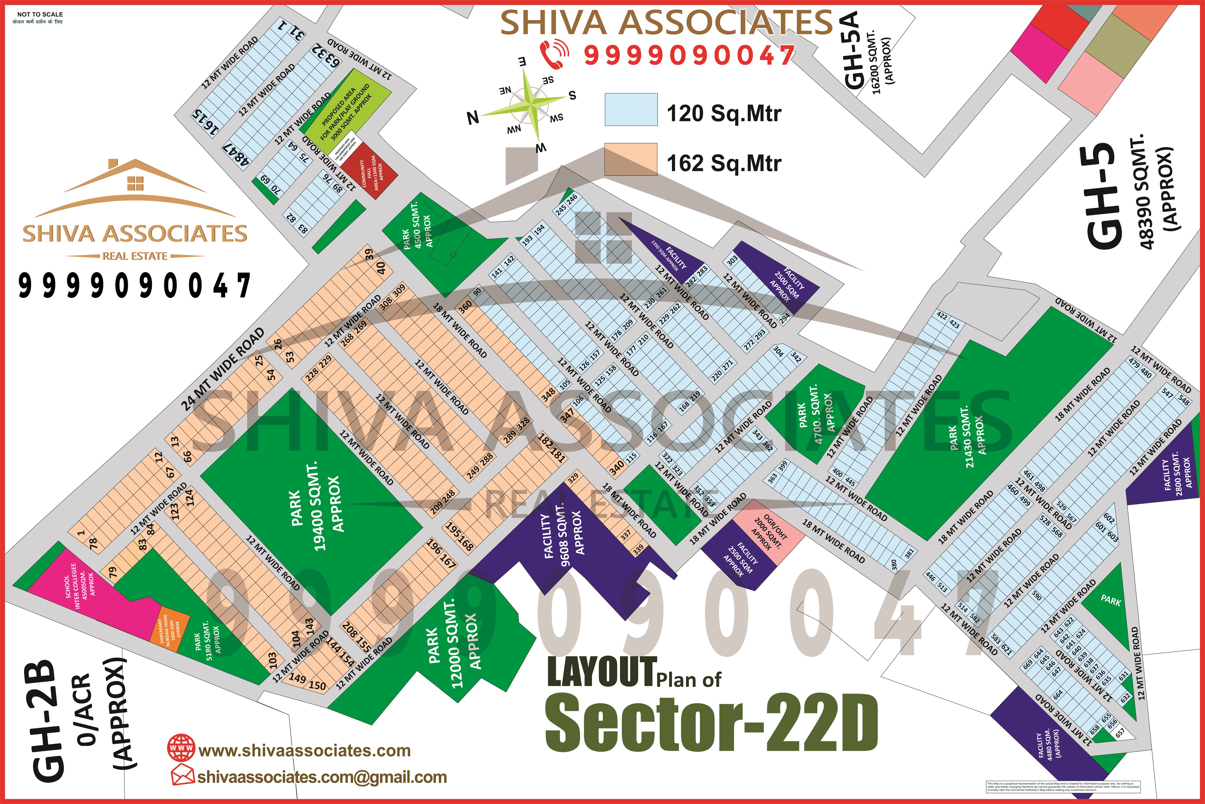 Layout map of Sector 22D Part Yamuna Expressway Authority highlighting residential plots, wide roads, green belts, and proximity to Jewar Airport