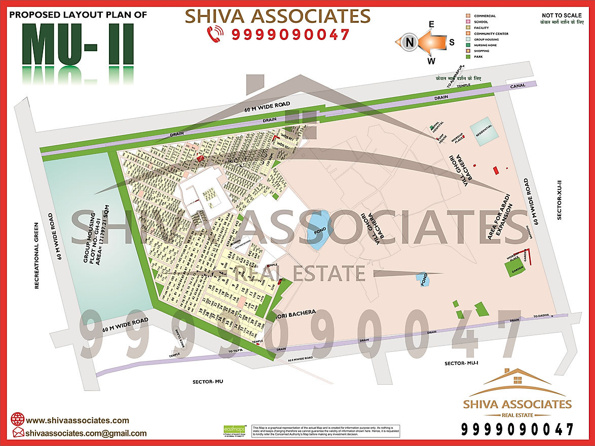 Sector MU-II Layout Plan, Greater Noida by Shiva Associates – Residential and commercial spaces with key amenities and excellent connectivity.
