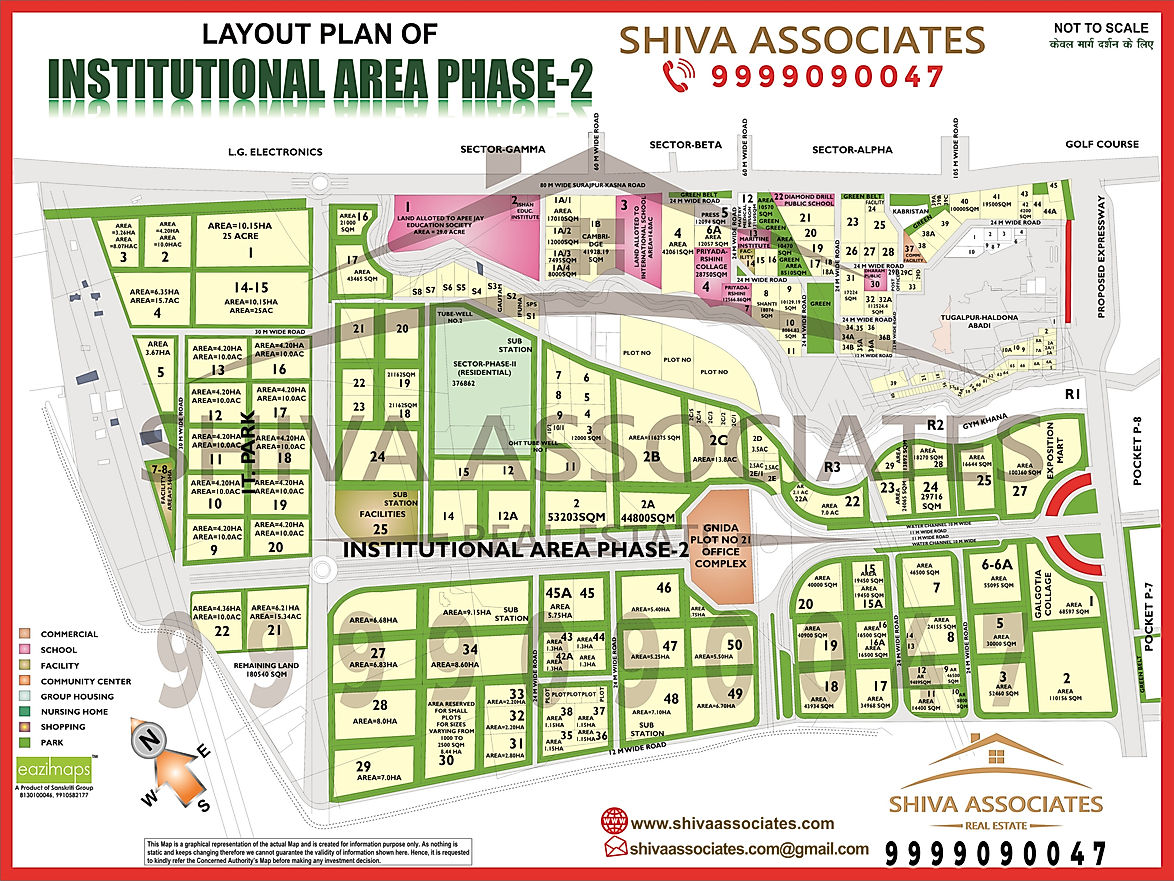 Institutional Area Phase-2 Greater Noida Layout Plan by Shiva Associates | Real Estate Agency in Greater Noida.