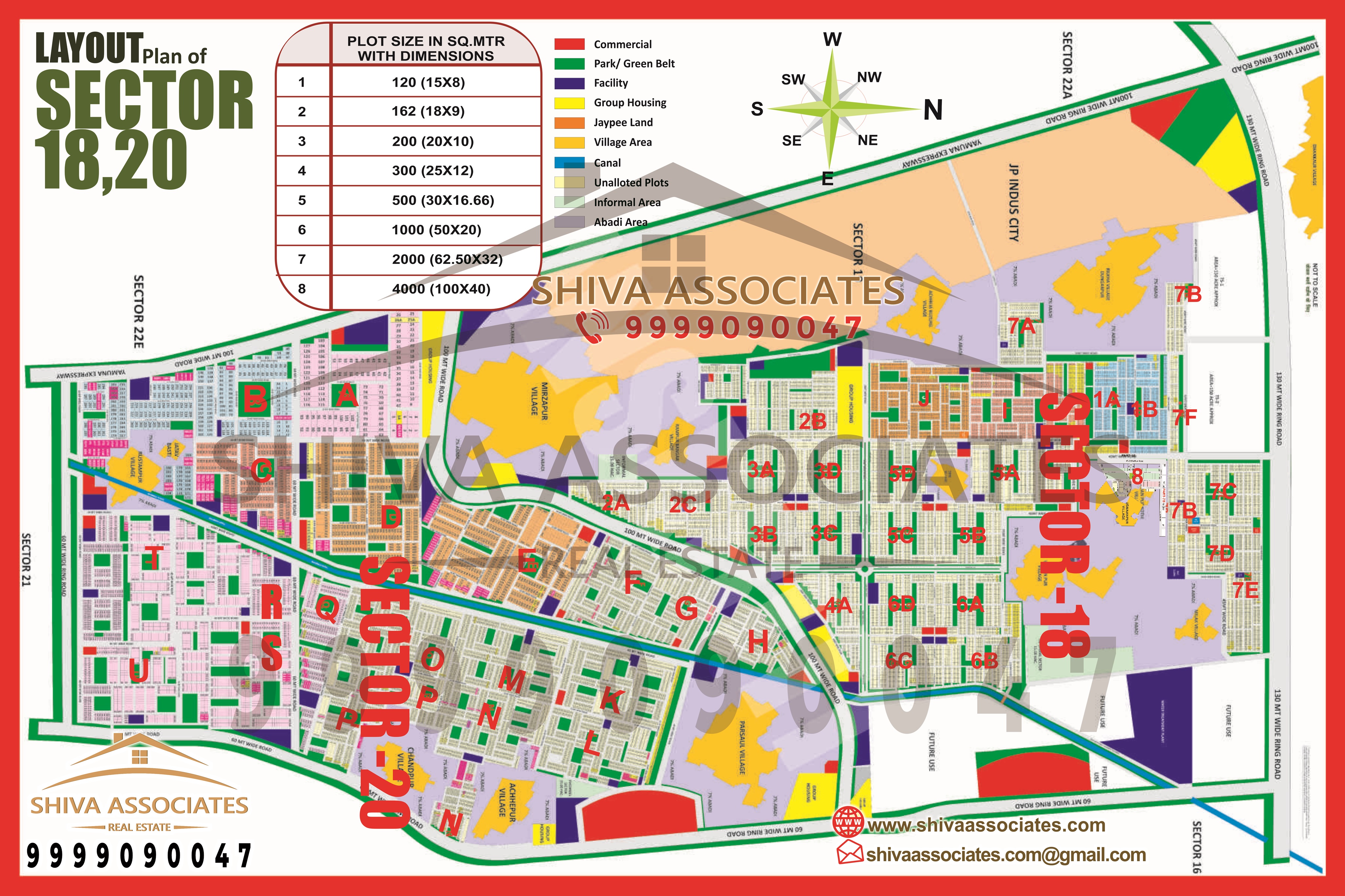 HD map of Sector 18-20, Greater Noida by Shiva Associates.
