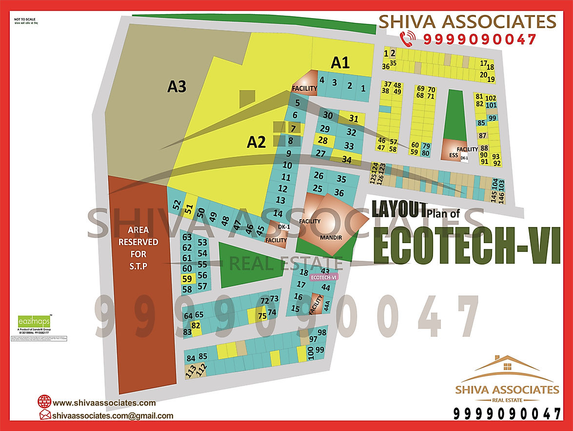 HD Map of Ecotech-VI, Greater Noida, showing industrial zones and key infrastructure.