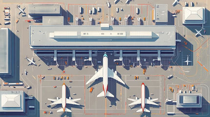 Illustrative airport infrastructure near Jewar Airport supporting planned real estate development.