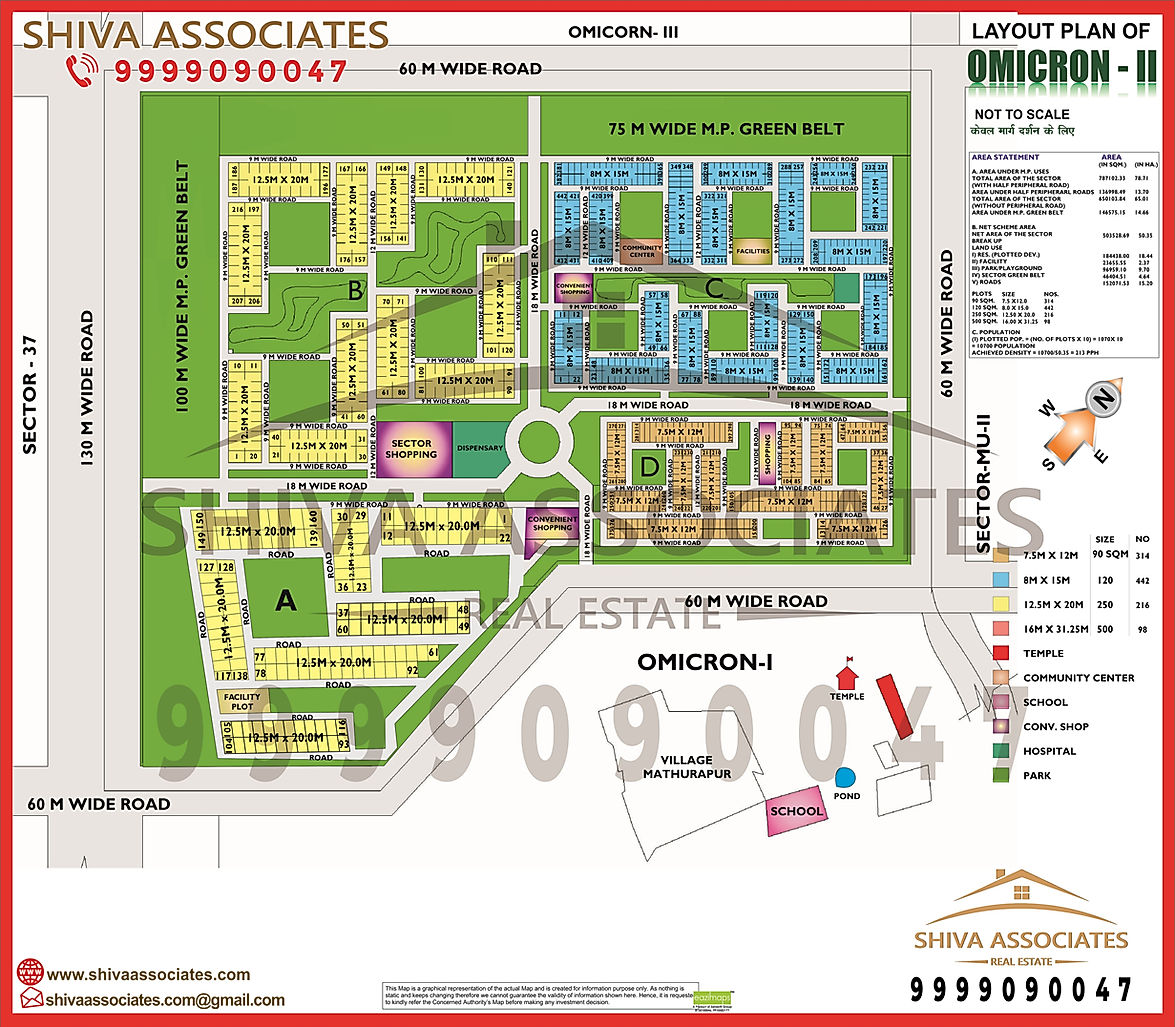 HD layout map of Omicron-II, Greater Noida, featuring residential and commercial zones, key amenities, and excellent connectivity to major city hubs.