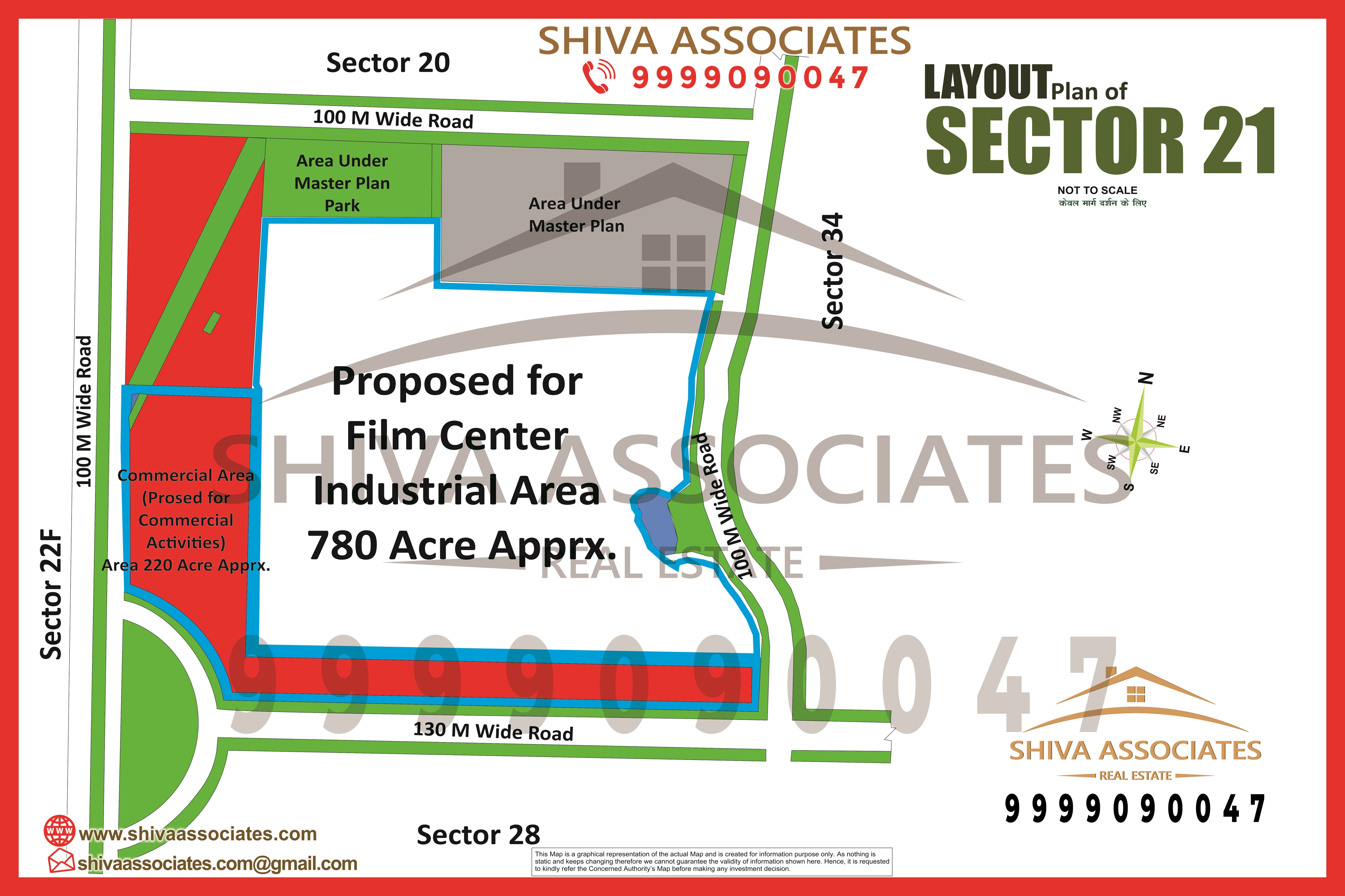Film City Sector 21 Yamuna Expressway layout map showing YEIDA plots and location near Jewar Airport – Shiva Associates