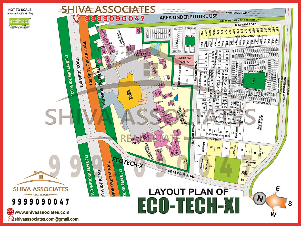 HD Map of Ecotech-XI, Greater Noida, highlighting industrial zones, roads, and infrastructure.