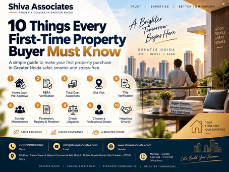 10 Things Every First-Time Property Buyer Must Know for buying property in Greater Noida