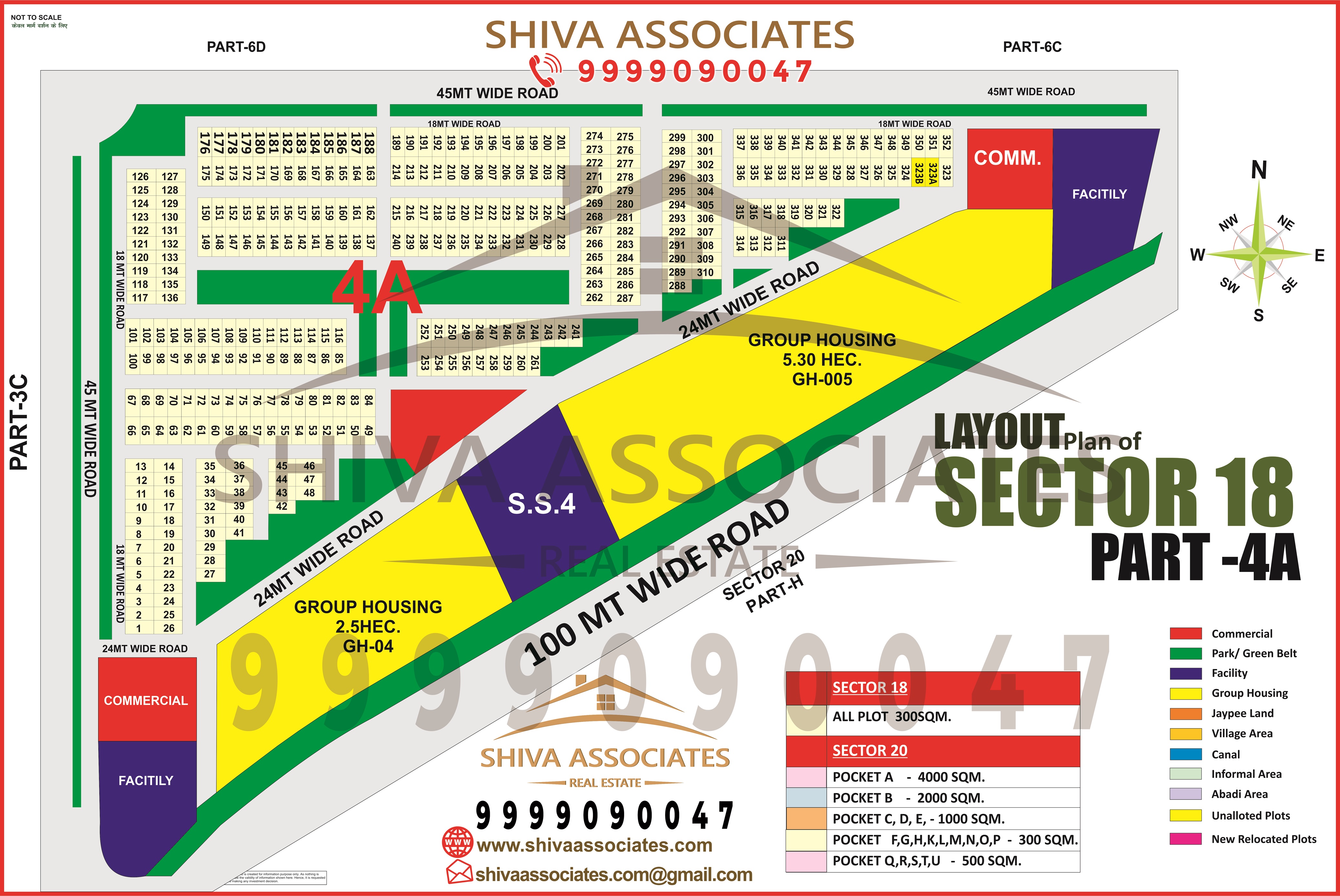 Sector-18 Part-4A Yamuna Expressway layout map by Shiva Associates.