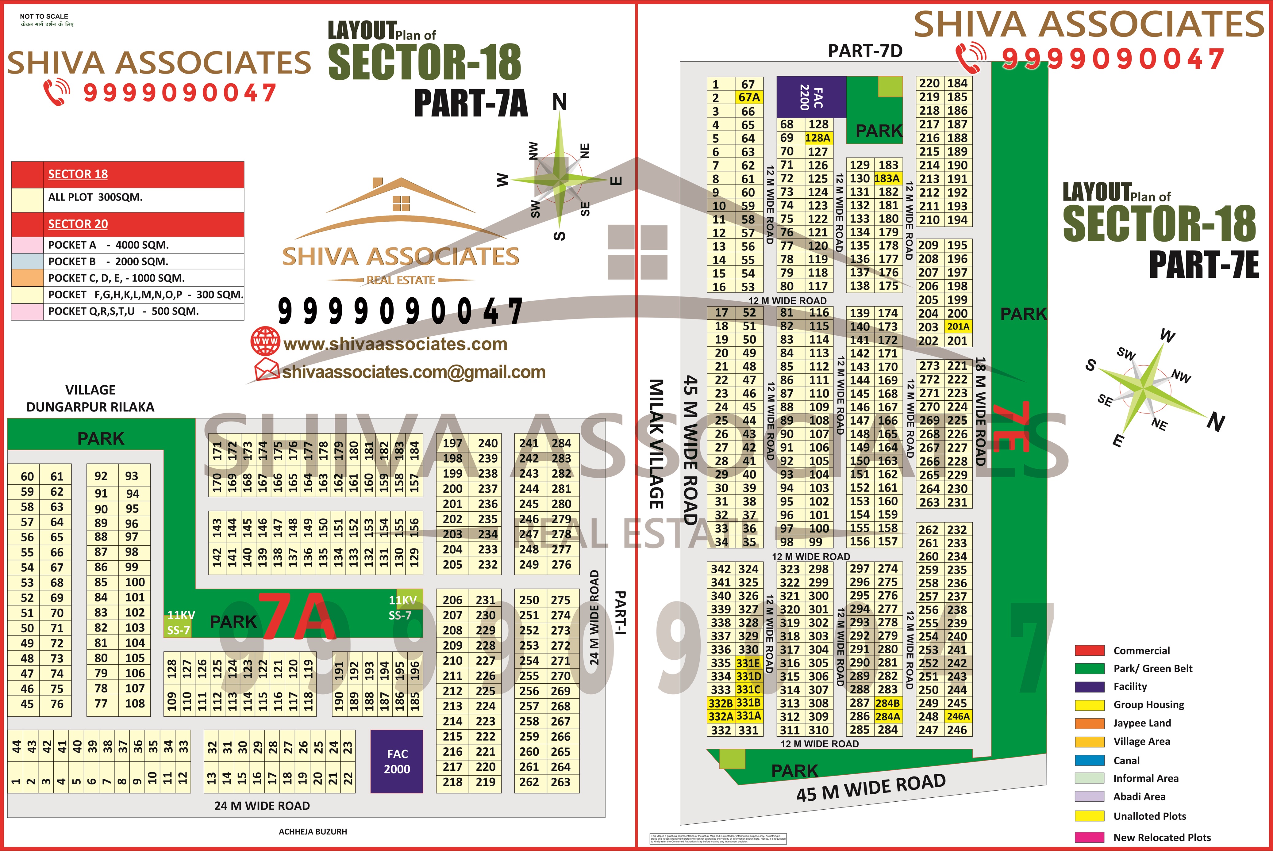 Sector-18 Part-7A & 7E Yamuna Expressway layout map by Shiva Associates.