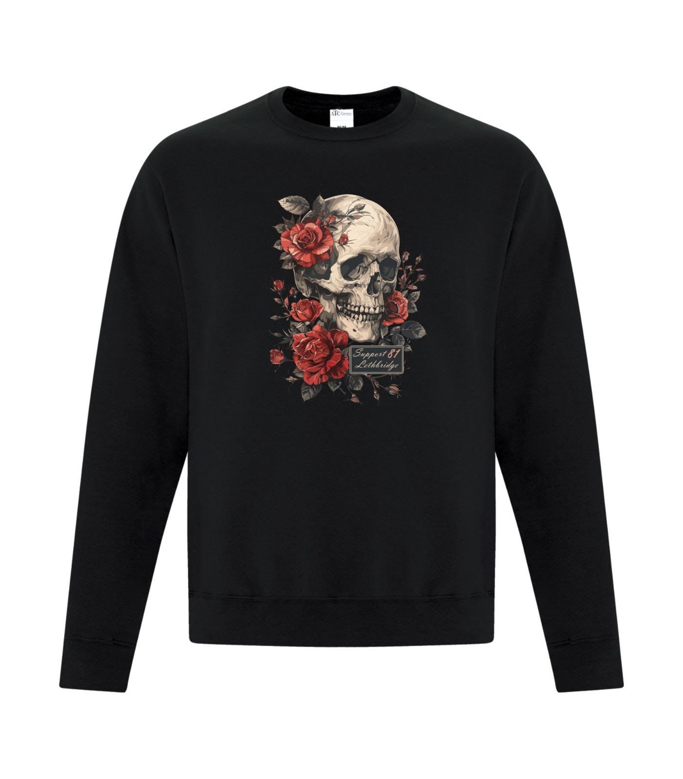 Women's Skull and Rose Crew necK