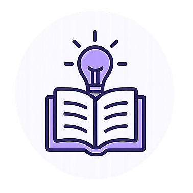 Open book with lightbulb icon