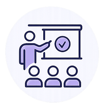 Training presentation with checkmark