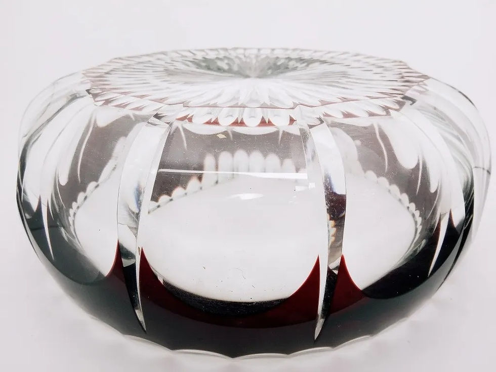 Miniatura: Antiguo Centro De Mesa / Frutera Cristal Tallado